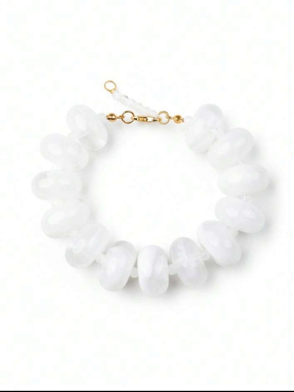 New! Cloud Dancer White Bead Resin Statement Bracelet - Women’s Jewelry